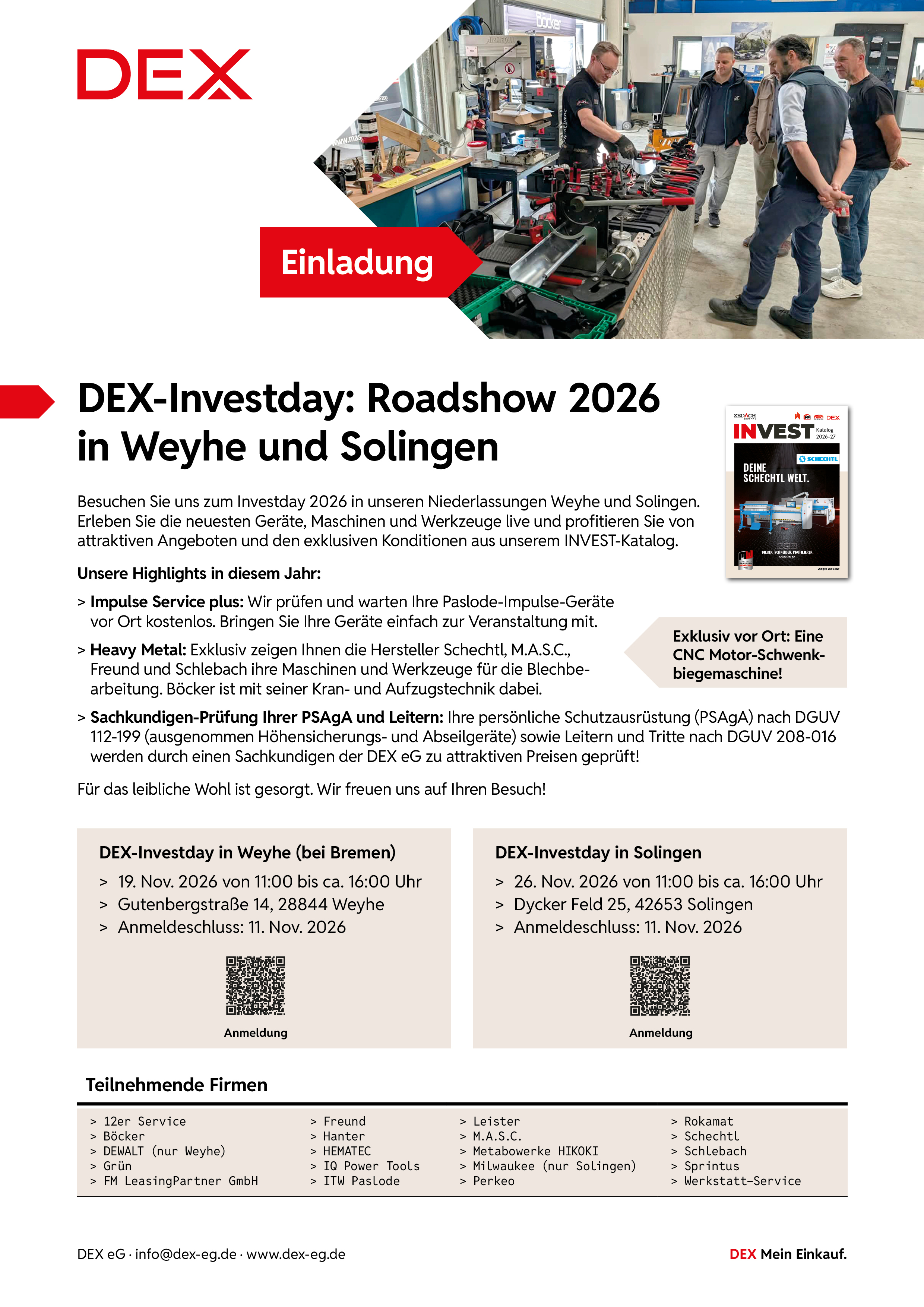 DEX Allgemein Einladung Investday 20261008